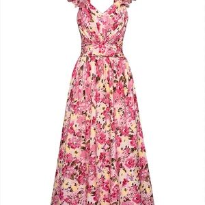 Grace Karin Pink and White Floral Maxi Dress